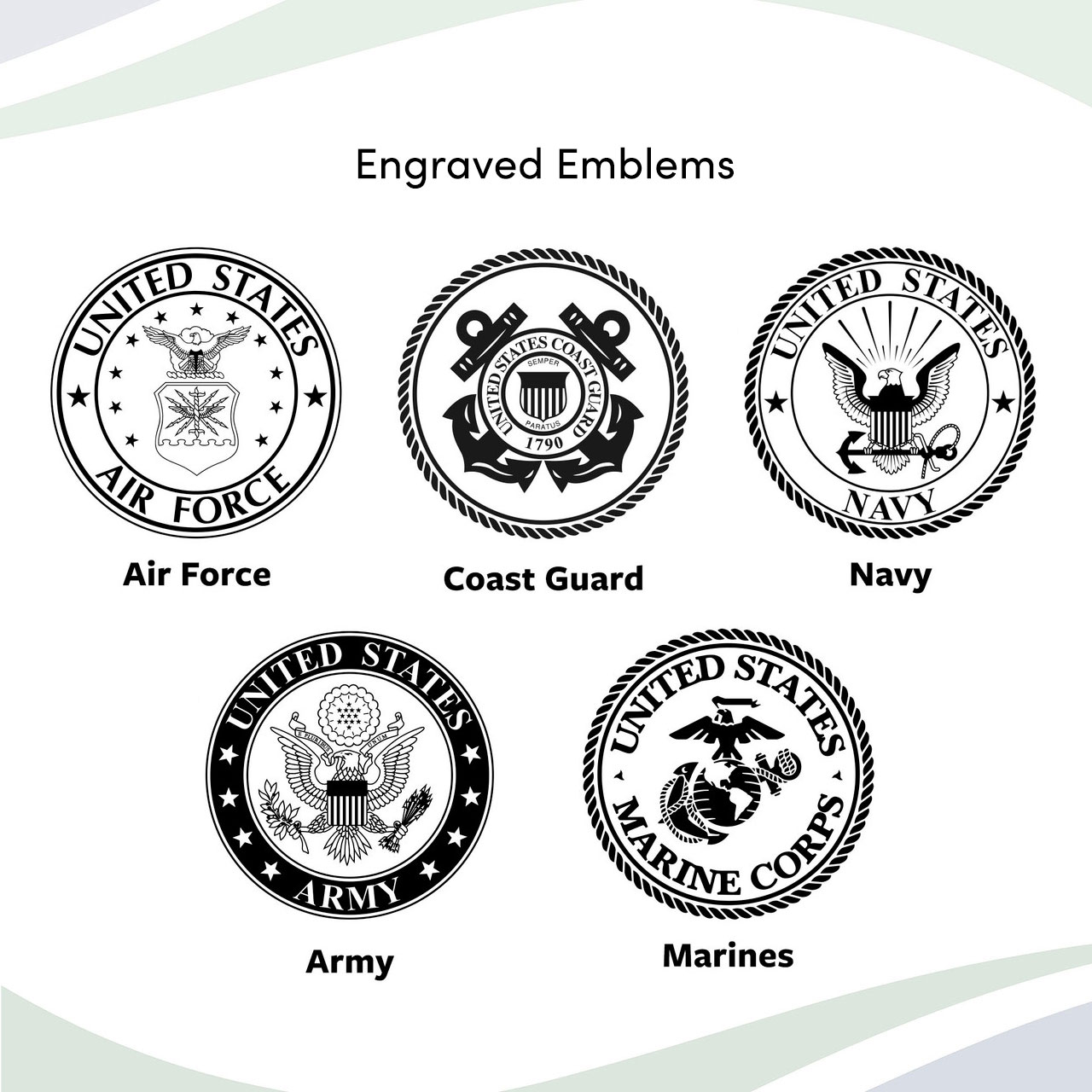 Military Emblems - Engraved